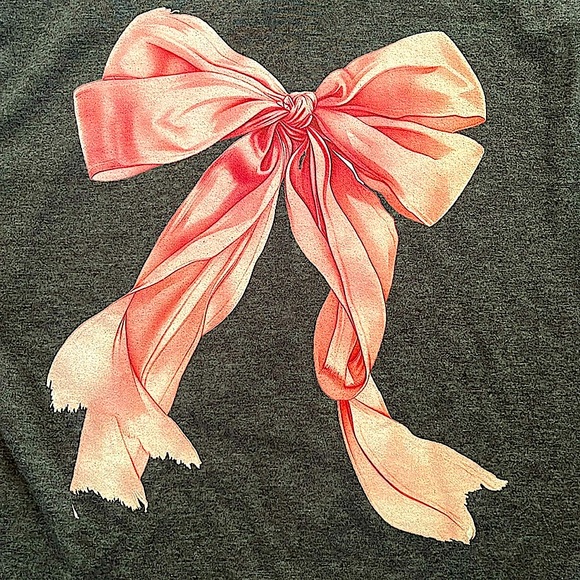 NWOT Long-Sleeve Bow Tee in Dark Heather Grey - Picture 4 of 7